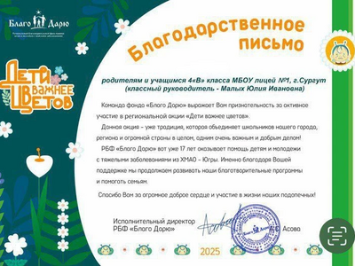 Классный руководитель:

Малых Ю.И. (4в)